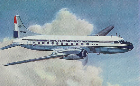 Een CV-240 met het KLM kleurenschema uit die jaren. De registratie is gefingeerd.